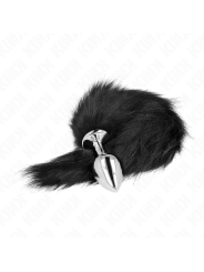 KINK PLUG ANAL TALLA M 8 X 35 CM CON COLA SINTETICA 40 CM NEGRO