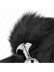 KINK PLUG ANAL TALLA M 8 X 35 CM CON COLA SINTETICA 40 CM NEGRO