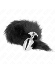 KINK PLUG ANAL TALLA L 10 X 4 CM CON COLA SINTETICA 40 CM NEGRO