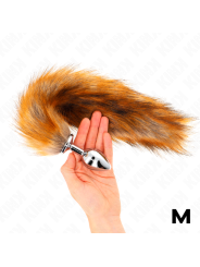 KINK PLUG ANAL TALLA M 8 X 35 CM CON COLA SINTETICA 40 CM MARRON