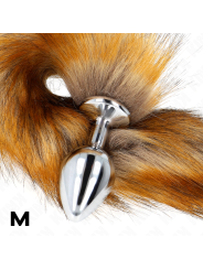 KINK PLUG ANAL TALLA M 8 X 35 CM CON COLA SINTETICA 40 CM MARRON