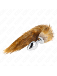 KINK PLUG ANAL TALLA L 10 X 4 CM CON COLA SINTETICA 40 CM MARRON