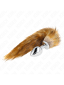 KINK PLUG ANAL TALLA L 10 X 4 CM CON COLA SINTETICA 40 CM MARRON