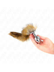 KINK PLUG ANAL TALLA L 10 X 4 CM CON COLA SINTETICA 40 CM MARRON