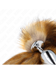 KINK PLUG ANAL TALLA L 10 X 4 CM CON COLA SINTETICA 40 CM MARRON