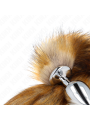 KINK PLUG ANAL TALLA L 10 X 4 CM CON COLA SINTETICA 40 CM MARRON
