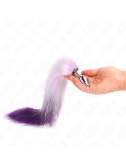 KINK PLUG ANAL TALLA S 7 X 3 CM CON COLA SINTETICA 40 CM VIOLETA