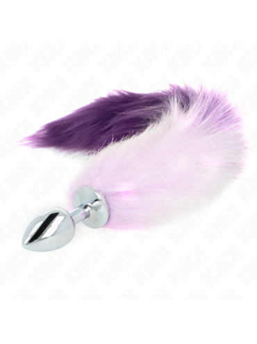 KINK PLUG ANAL TALLA S 7 X 3 CM CON COLA SINTETICA 40 CM VIOLETA