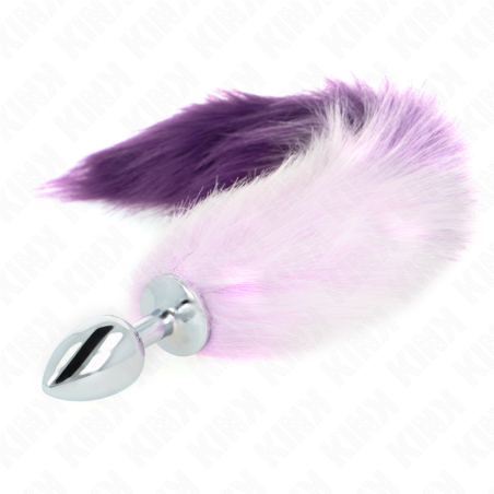 KINK PLUG ANAL TALLA S 7 X 3 CM CON COLA SINTETICA 40 CM VIOLETA