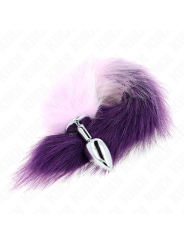 KINK PLUG ANAL TALLA S 7 X 3 CM CON COLA SINTETICA 40 CM VIOLETA