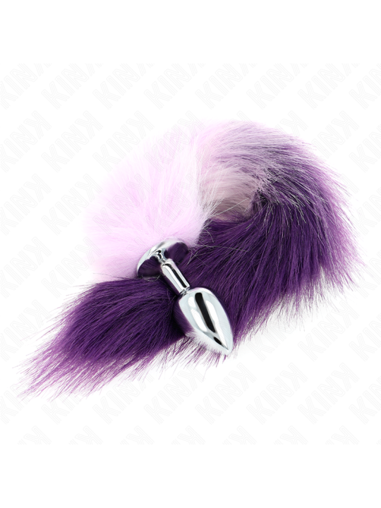 KINK PLUG ANAL TALLA S 7 X 3 CM CON COLA SINTETICA 40 CM VIOLETA