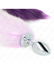 KINK PLUG ANAL TALLA S 7 X 3 CM CON COLA SINTETICA 40 CM VIOLETA