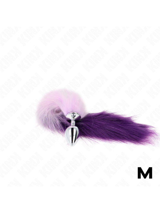 KINK PLUG ANAL TALLA M 8 X 35 CM CON COLA SINTETICA 40 CM VIOLETA
