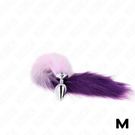 KINK PLUG ANAL TALLA M 8 X 35 CM CON COLA SINTETICA 40 CM VIOLETA
