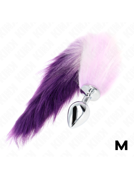 KINK PLUG ANAL TALLA M 8 X 35 CM CON COLA SINTETICA 40 CM VIOLETA
