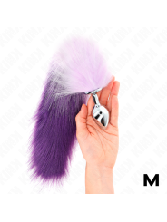 KINK PLUG ANAL TALLA M 8 X 35 CM CON COLA SINTETICA 40 CM VIOLETA