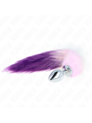 KINK PLUG ANAL TALLA L 10 X 4 CM CON COLA SINTETICA 40 CM VIOLETA