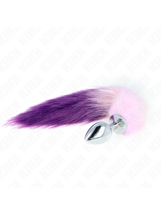 KINK PLUG ANAL TALLA L 10 X 4 CM CON COLA SINTETICA 40 CM VIOLETA