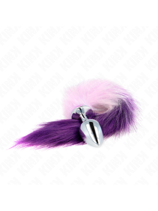 KINK PLUG ANAL TALLA L 10 X 4 CM CON COLA SINTETICA 40 CM VIOLETA