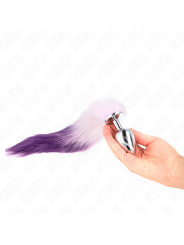 KINK PLUG ANAL TALLA L 10 X 4 CM CON COLA SINTETICA 40 CM VIOLETA