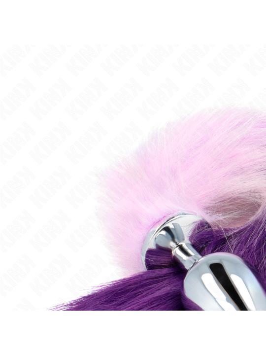 KINK PLUG ANAL TALLA L 10 X 4 CM CON COLA SINTETICA 40 CM VIOLETA