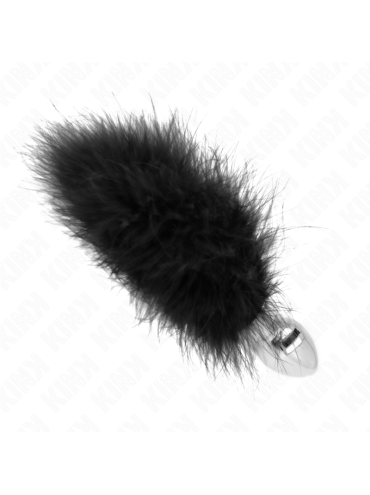 KINK PLUG ANAL 11 x 7 CM ACERO INOXIDABLE CON PLUMA 11 CM