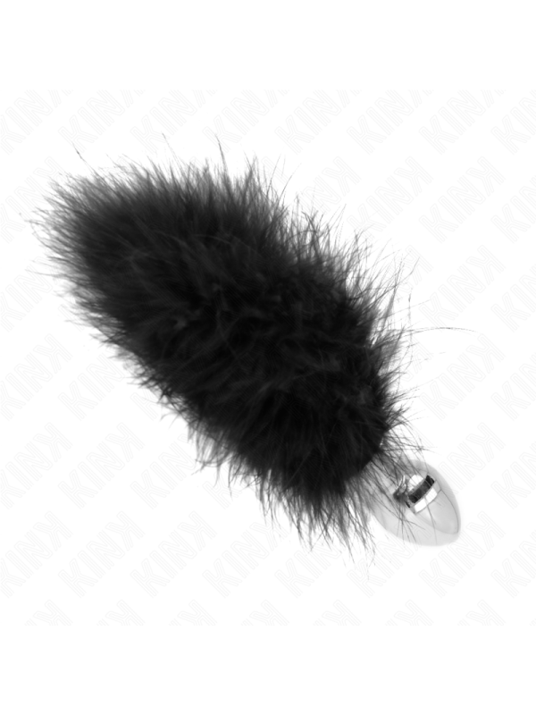 KINK PLUG ANAL 11 x 7 CM ACERO INOXIDABLE CON PLUMA 11 CM