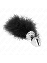 KINK PLUG ANAL 11 x 7 CM ACERO INOXIDABLE CON PLUMA 11 CM