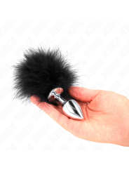 KINK PLUG ANAL 11 x 7 CM ACERO INOXIDABLE CON PLUMA 11 CM