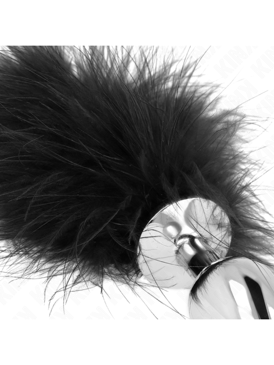 KINK PLUG ANAL 11 x 7 CM ACERO INOXIDABLE CON PLUMA 11 CM
