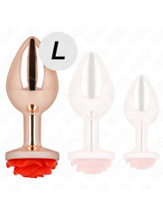 KINK PLUG ANAL ORO ROSADO ROSA ROJA L