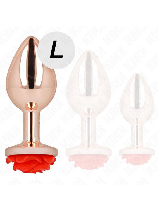 KINK PLUG ANAL ORO ROSADO ROSA ROJA L