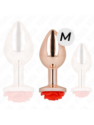 KINK PLUG ANAL ORO ROSADO ROSA ROJA M