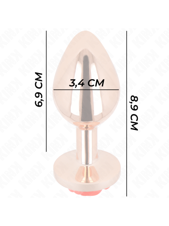 KINK PLUG ANAL ORO ROSADO ROSA ROJA M