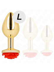KINK PLUG ANAL DORADO ROSA ROJA TALLA L