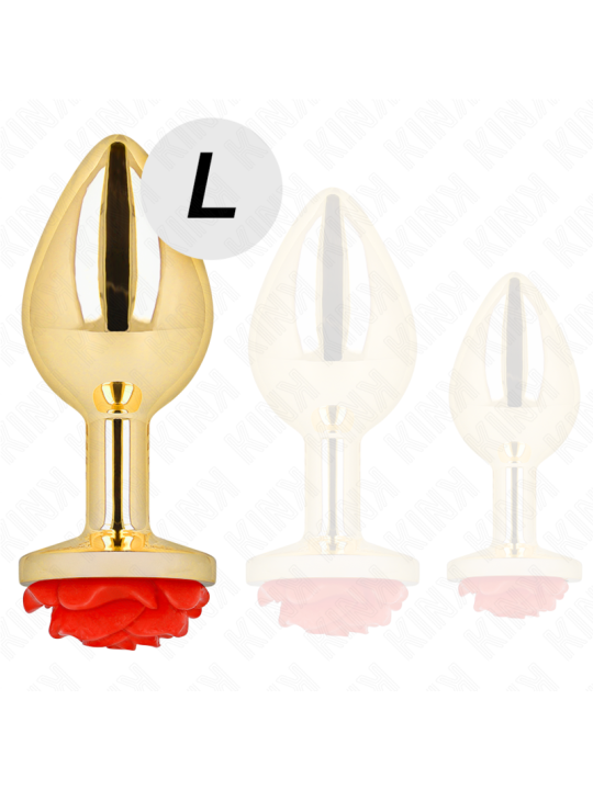 KINK PLUG ANAL DORADO ROSA ROJA TALLA L