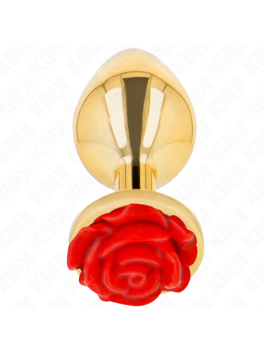 KINK PLUG ANAL DORADO ROSA ROJA TALLA L
