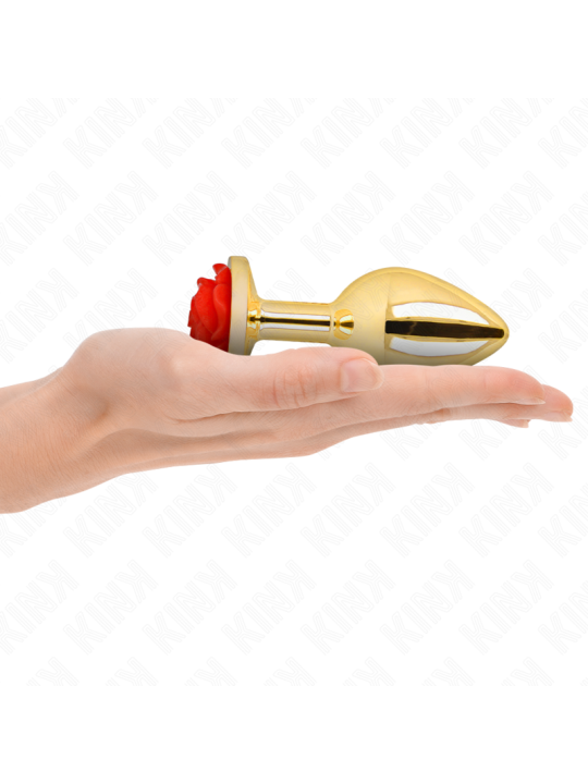 KINK PLUG ANAL DORADO ROSA ROJA TALLA L