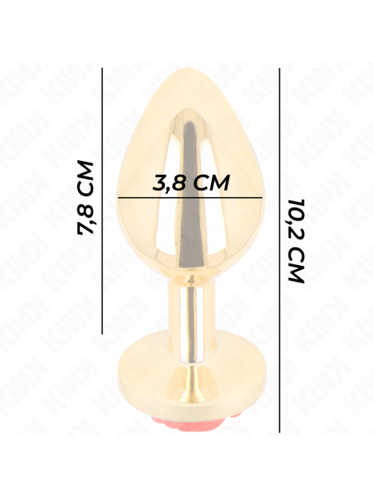 KINK PLUG ANAL DORADO ROSA ROJA TALLA L