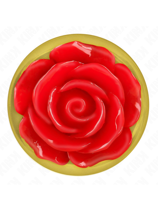 KINK PLUG ANAL DORADO ROSA ROJA TALLA L