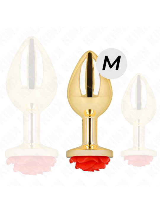KINK PLUG ANAL DORADO ROSA ROJA TALLA M