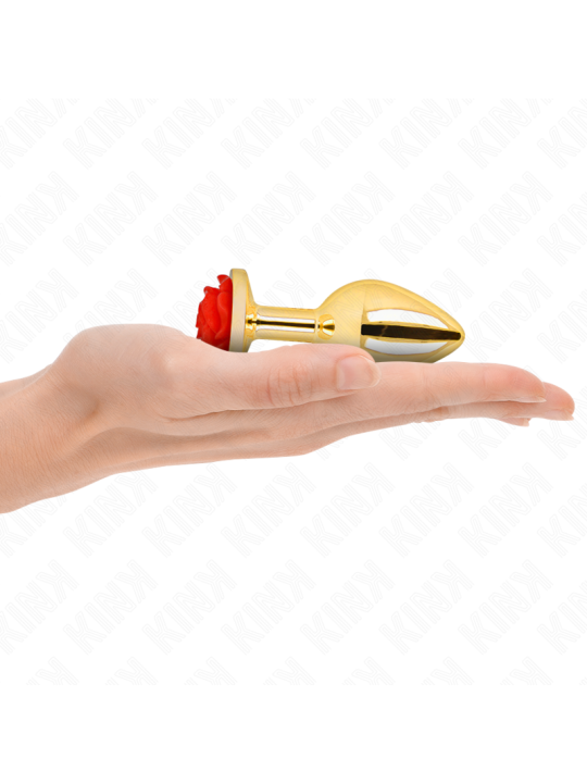 KINK PLUG ANAL DORADO ROSA ROJA TALLA M