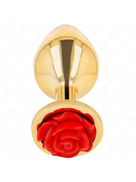 KINK PLUG ANAL DORADO ROSA ROJA TALLA S