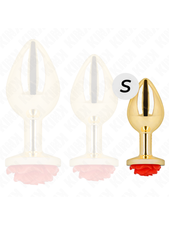 KINK PLUG ANAL DORADO ROSA ROJA TALLA S