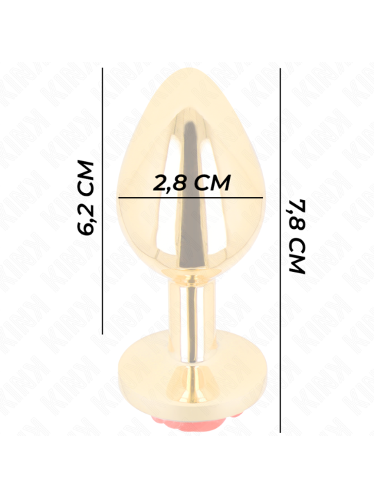 KINK PLUG ANAL DORADO ROSA ROJA TALLA S