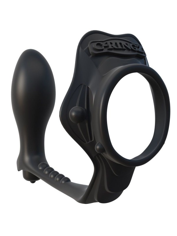 FANTASY C RINGZ ROCK HARD ANILLO POTENCIADOR CON PLUG ANAL