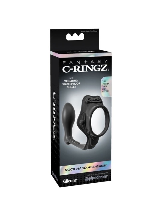 FANTASY C RINGZ ROCK HARD ANILLO POTENCIADOR CON PLUG ANAL