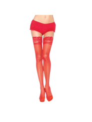 LEG AVENUE MEDIAS ROJAS CON ENCAJE AUTOADHESIVAS