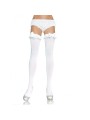 LEG AVENUE MEDIAS OPACAS BLANCO CON ACABADO EN VOLANTE Y LAZO