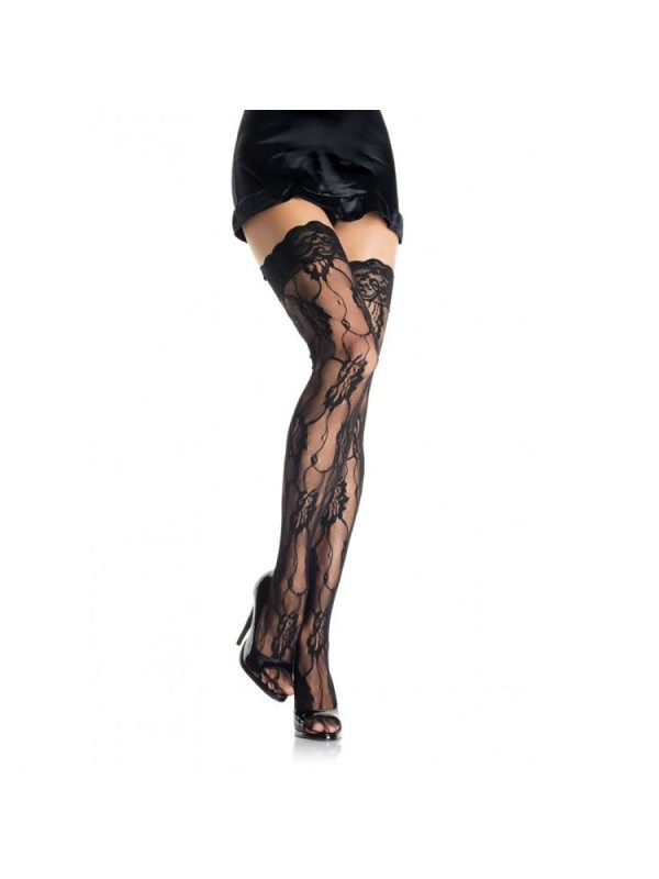 LEG AVENUE MEDIAS DE ENCAJE ROMANTICO FLORAL